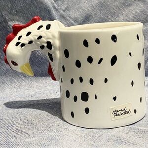 Vintage 1989 Bergschrund Seattle Hand Painted Chicken Mug 3D Rooster Head Handle